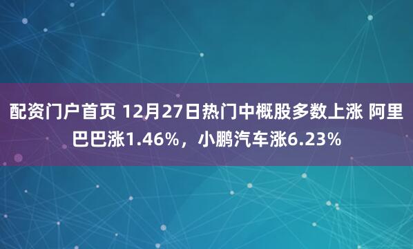 配资门户首页 12月27日热门中概股多数上涨 阿里巴巴涨1.46%，小鹏汽车涨6.23%
